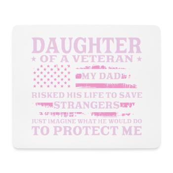 Tochter eines Veteranen US Flagge Rosa Design - Mousepad (Querformat) - Weiß - Vorne