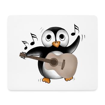 Pinguin Gitarre - Mousepad (Querformat) - Weiß - Vorne