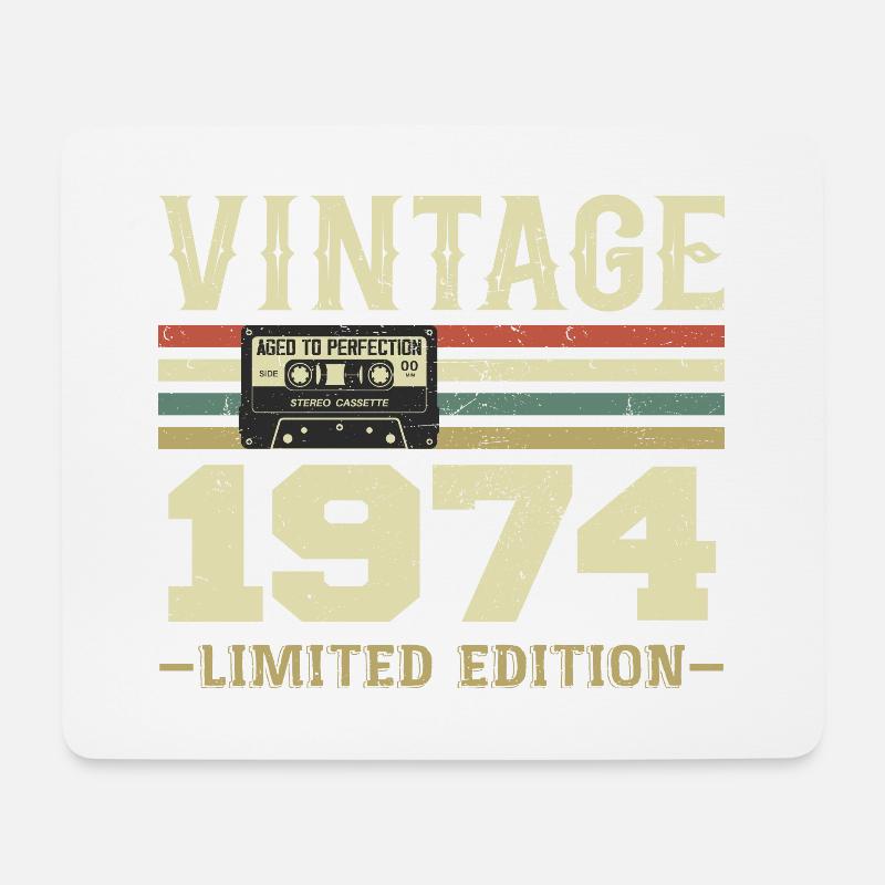 Jahrgang 1974 Retro 1974 Geburtstagsgeschenk - Mousepad (Querformat) - Weiß