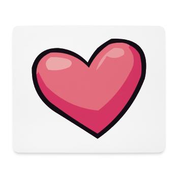 Rosa Herz-Illusion - Mousepad (Querformat) - Weiß - Vorne