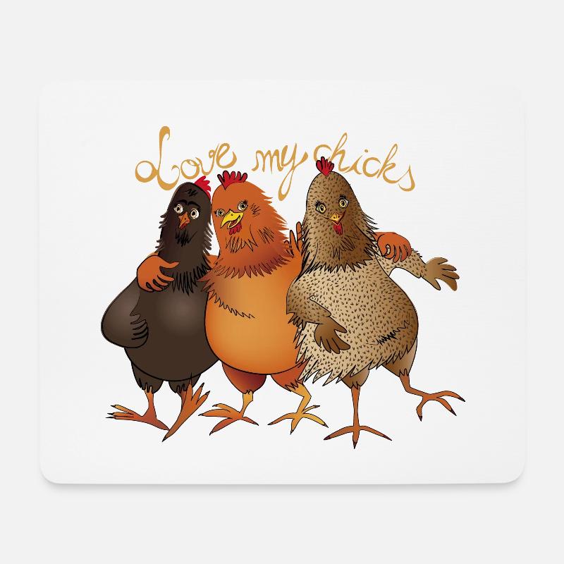 Ich liebe meine Hühner - Mousepad (Querformat) - Weiß