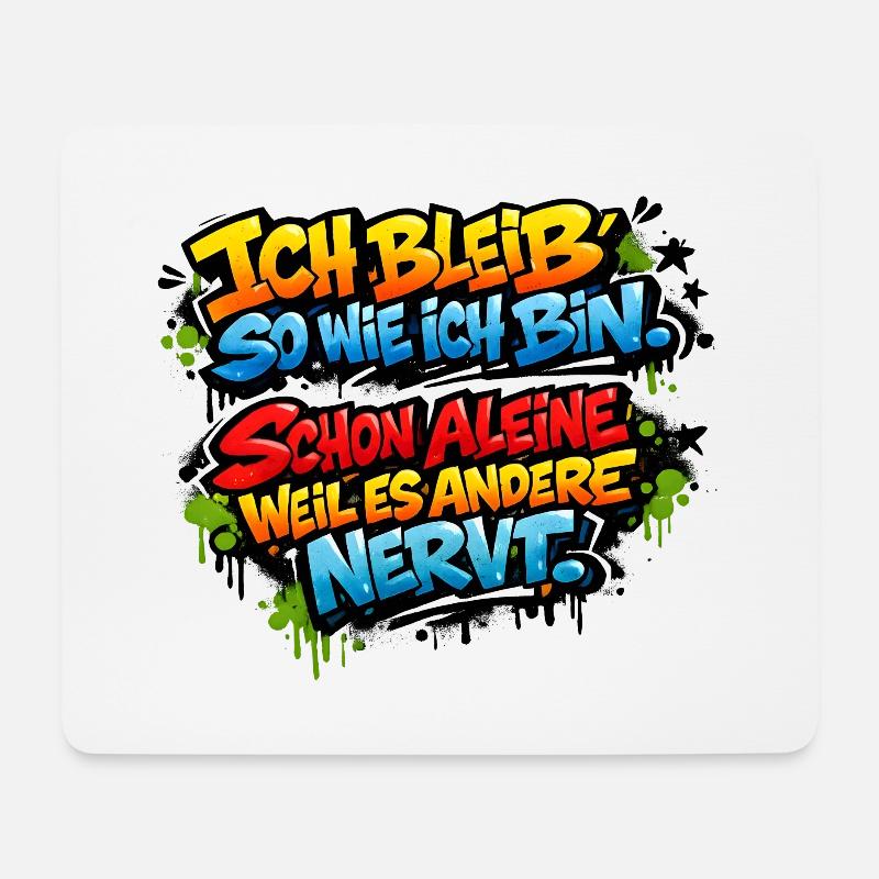 Lustiger Spruch Arbeit Büro Job Graffiti - Mousepad (Querformat) - Weiß