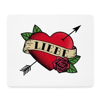 Heart Tattoo Liebe - Mouse Pad (horizontal) - white - Front