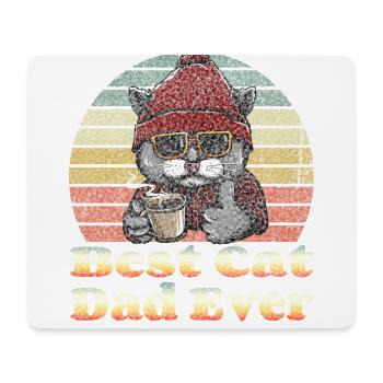 Best Cat Dad Ever T-Shirt Funny Cat Dad Father - Mouse Pad (horizontal) - white - Front