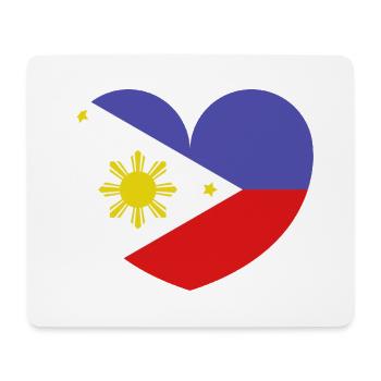 Drapeau du cœur des Philippines - Tapis de souris (format paysage) - blanc - Devant