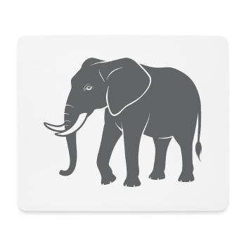 Éléphant - Tapis de souris (format paysage) - blanc - Devant