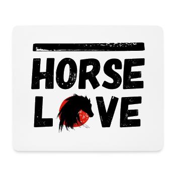 cheval poney cheval amour équitation noir beauté fille LOL - Tapis de souris (format paysage) - blanc - Devant