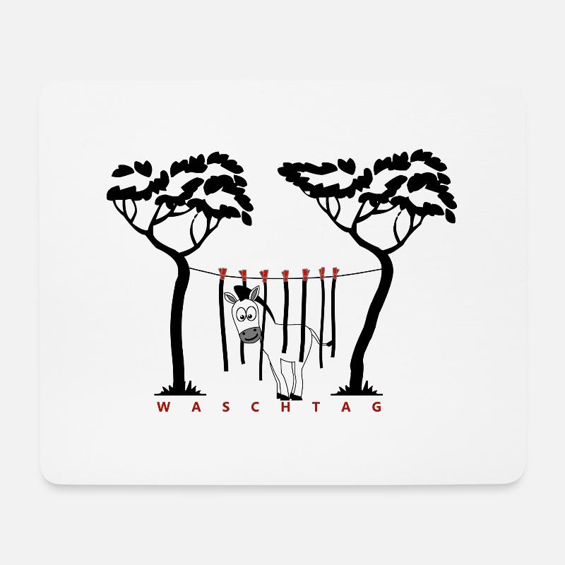 Zebra, Waschtag, Streifen - Mousepad (Querformat) - Weiß