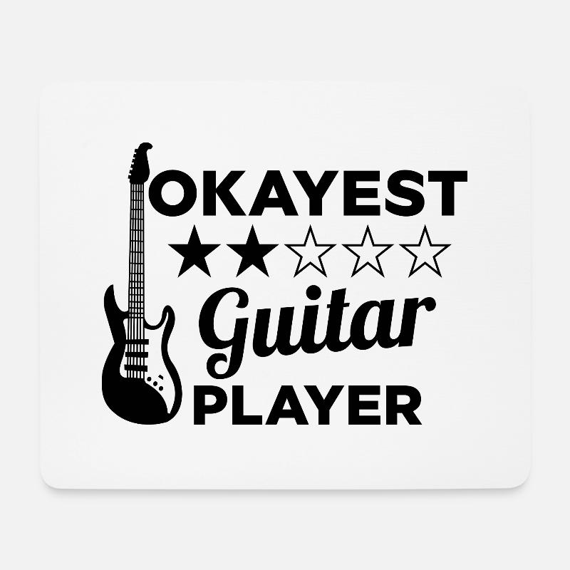 Okayest Gitarrist - Lustiger Gitarrist - Mousepad (Querformat) - Weiß