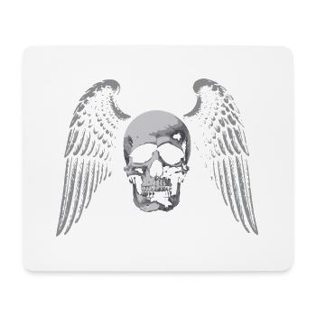 Winged Skull Gothic Emblem - Mouse Pad (horizontal) - white - Front