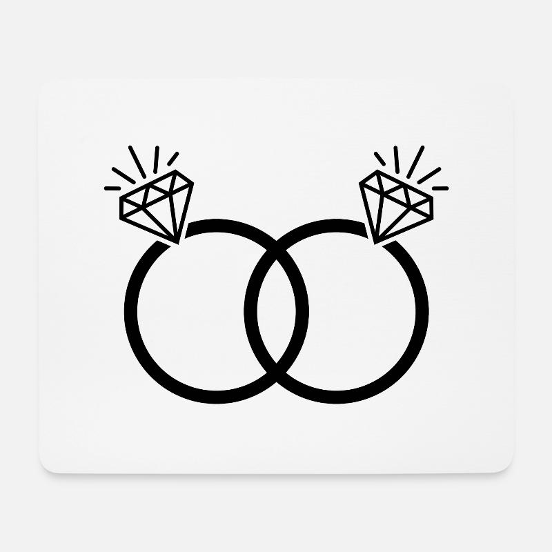 LGBT Eheringe Hochzeit JGA Paar Homo Ehe Diamant - Mousepad (Querformat) - Weiß