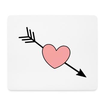 Cœur Rose Rouge Cœur Rose Cadeau de la Saint-Valentin - Tapis de souris (format paysage) - blanc - Devant