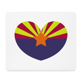Arizona-Herzflagge - Mousepad (Querformat) - Weiß - Vorne
