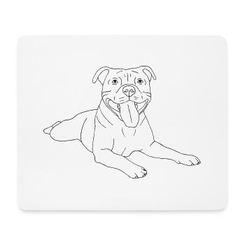 American Staffordshire Terrier - Mousepad (Querformat) - Weiß - Vorne