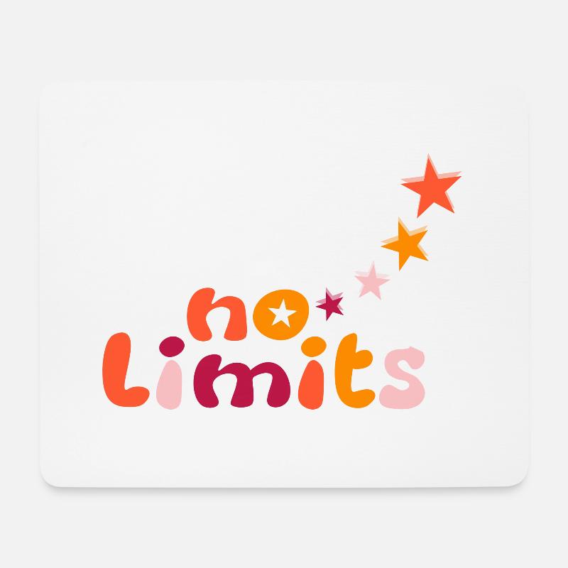 No limits in gelb orange rot - Mousepad (Querformat) - Weiß
