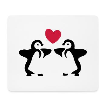 Pinguin Geschwister / Zwillinge / Geschenkidee - Mousepad (Querformat) - Weiß - Vorne