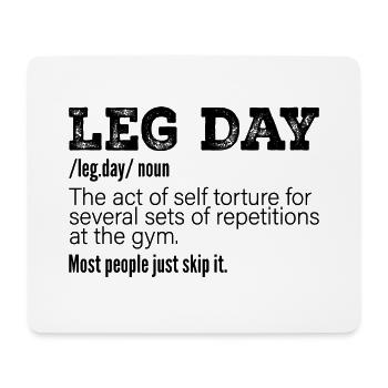Leg Day Definition, lustiges Gym Pump Cover Workout - Mousepad (Querformat) - Weiß - Vorne