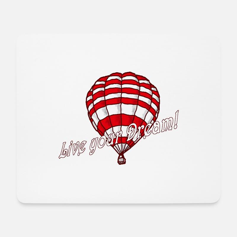 Heissluftballon, lebe deinen Traum - Mousepad (Querformat) - Weiß