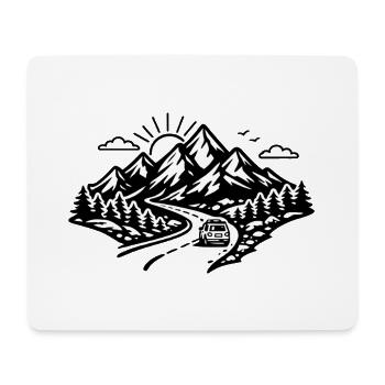 Alpine Road Trip Silhouette - Mousepad (Querformat) - Weiß - Vorne