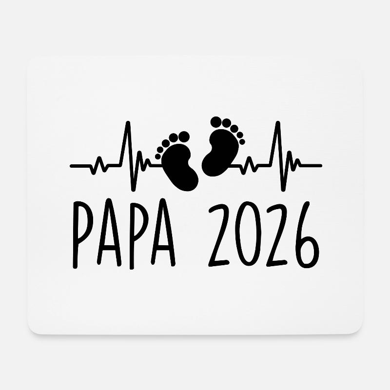 Papa 2026 Frequenz Herschlag Vatertagsgeschenk - Mousepad (Querformat) - Weiß