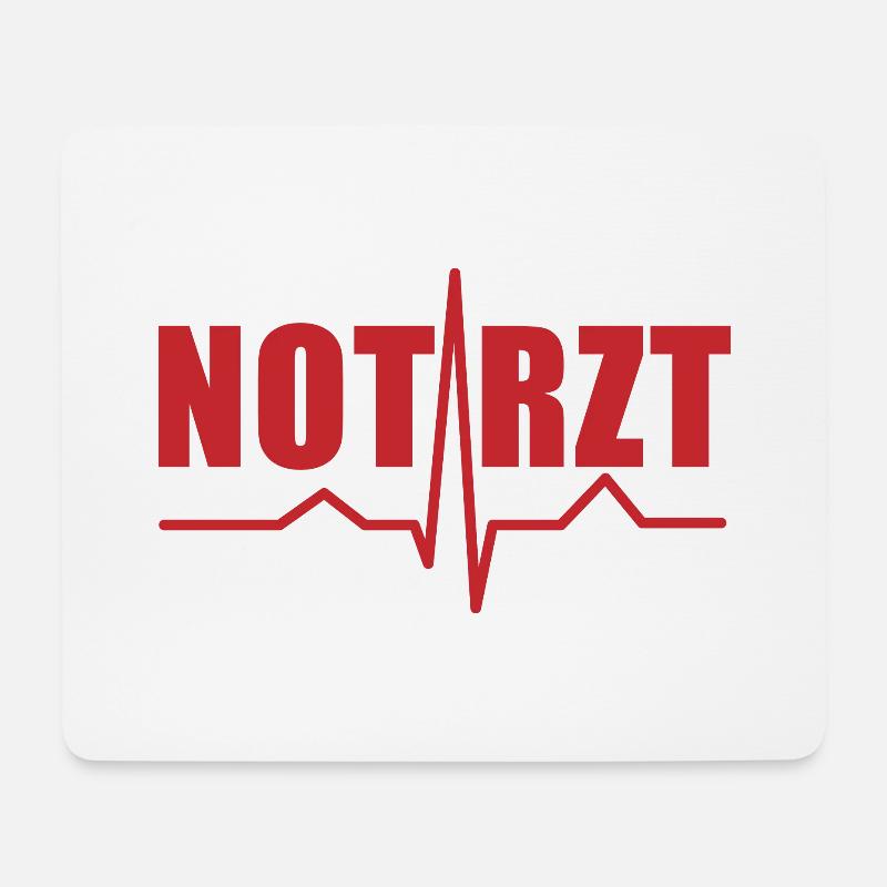 Notarzt Puls Krankenwagen Medizin Geschenk - Mousepad (Querformat) - Weiß