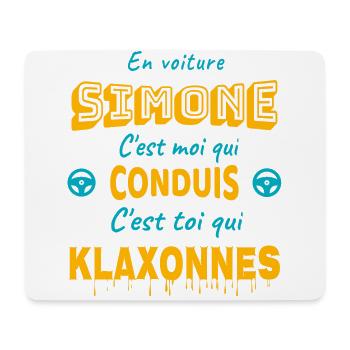 En voiture, Simone, c’est moi qui conduis - Tapis de souris (format paysage) - blanc - Devant