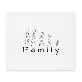 Famille de figurines en bâton - Tapis de souris (format paysage) - blanc - Devant