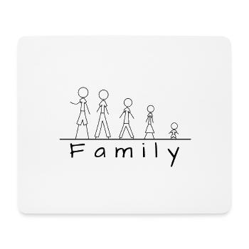 Famille de figurines en bâton - Tapis de souris (format paysage) - blanc - Devant