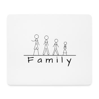 Stick figure family - Mouse Pad (horizontal) - white - Front