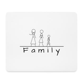 Stick figure family - Mouse Pad (horizontal) - white - Front