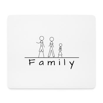 Stick figure family - Mouse Pad (horizontal) - white - Front