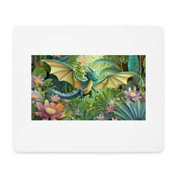 Dragon in the jungle - Mouse Pad (horizontal) - white - Front