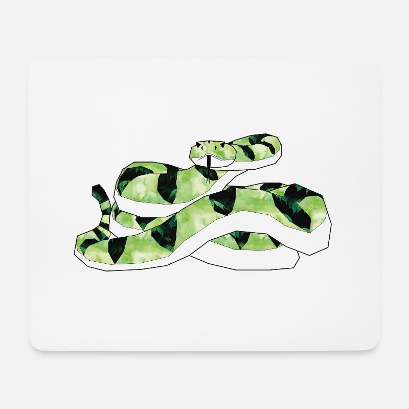 green Snake - Mousepad (Querformat) - Weiß