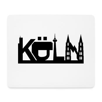 Cologne skyline with sights - Mouse Pad (horizontal) - white - Front