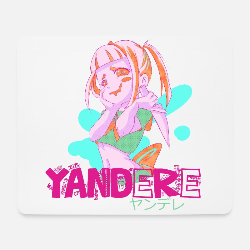 yandere - Mousepad (Querformat) - Weiß