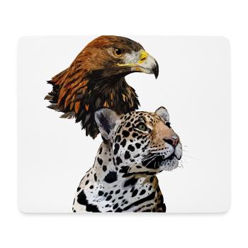 Steinadler und Jaguar - Mousepad (Querformat) - Weiß - Vorne
