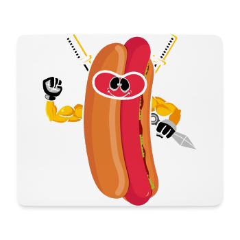 Ninja Fighter Hot Dog Amour Hot Dog - Tapis de souris (format paysage) - blanc - Devant
