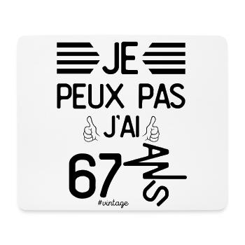 Je Peux Pas J Ai 67 Ans cadeau d anniversaire - Tapis de souris (format paysage) - blanc - Devant