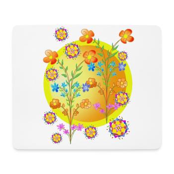 Fleurs en bouquet. - Tapis de souris (format paysage) - blanc - Devant