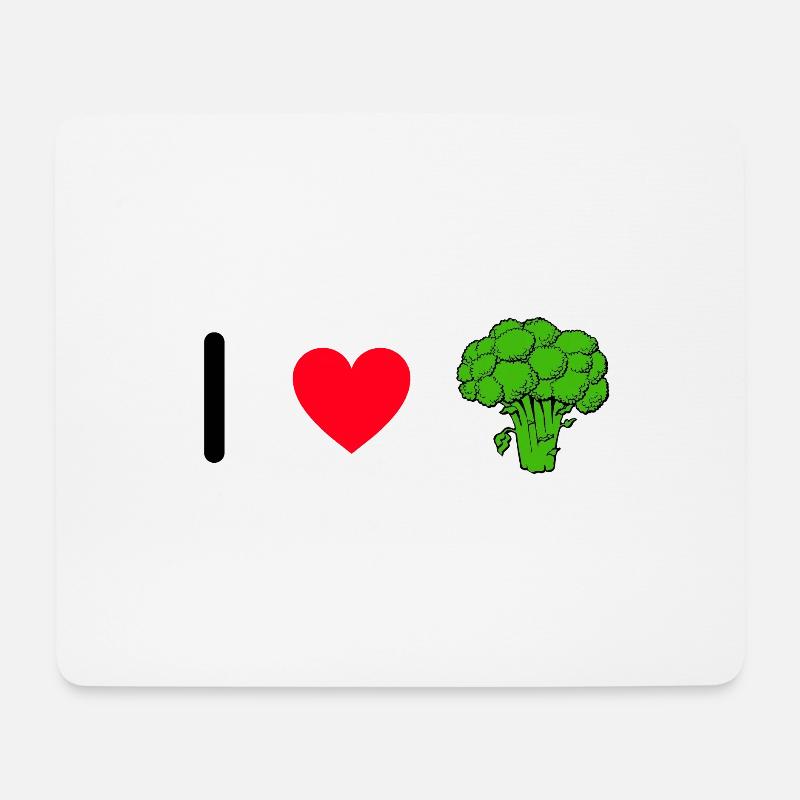 Ich liebe Brokkoli - Mousepad (Querformat) - Weiß