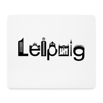 Leipzig Skyline with Landmarks - Mouse Pad (horizontal) - white - Front