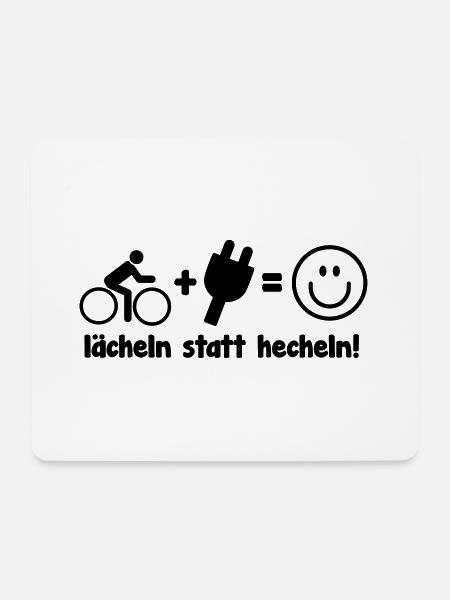 E-Bike Pedelec lustiges Geschenk Fahrrad eMTB Rad - Mousepad (Querformat) - Weiß