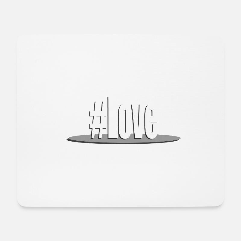 Hashtag Love #Love - Mousepad (Querformat) - Weiß