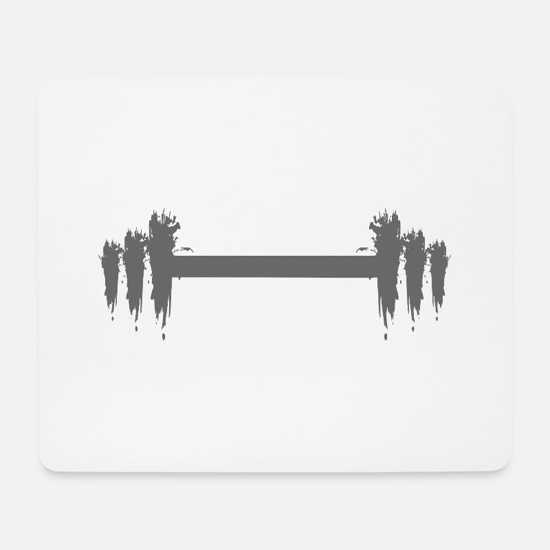Hantel Lang Gewicht - Mousepad (Querformat) - Weiß