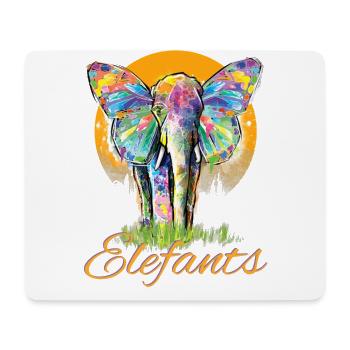 Elephant - Safari Tshirt - Mouse Pad (horizontal) - white - Front