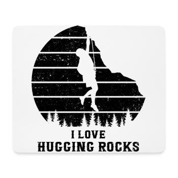 I Love Hugging Rocks Bouldering Rock Boulder Climb - Mousepad (Querformat) - Weiß - Vorne