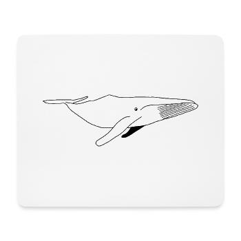 Baleine - noir blanc graphique - Tapis de souris (format paysage) - blanc - Devant