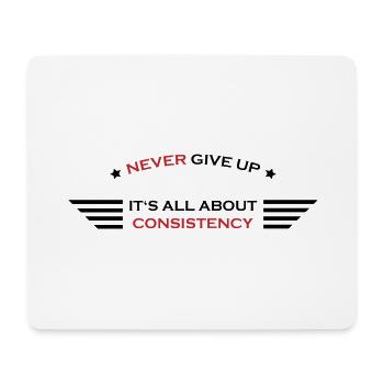 Never Give up - Gebe niemals auf - Mousepad (Querformat) - Weiß - Vorne