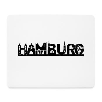 Hamburg skyline with sights - Mouse Pad (horizontal) - white - Front