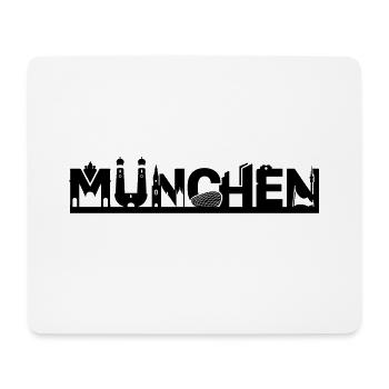 München Skyline mit Sehenswürdigkeiten - Mousepad (Querformat) - Weiß - Vorne